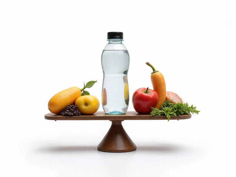 Abstrakte Darstellung einer Waage im Gleichgewicht oder Elemente eines gesunden Lebensstils.